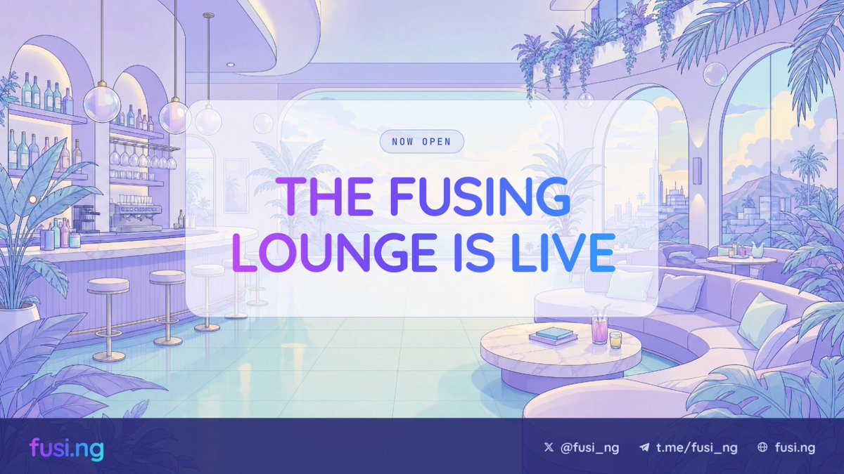 fusi_ng's tweet photo. The Fusing Lounge is now live.

We've opened a dedicated group for the Fusing ecosystem. It's where teams, traders and communities can:
👉 Share tokens launched on Fusing
👉 Discover new launches from across the ecosystem
👉 Swap ideas, feedback and launch strategy

Join here: https://t.co/hOLcLA4q90

Read the pinned rules when you join. Admins will never DM you first.