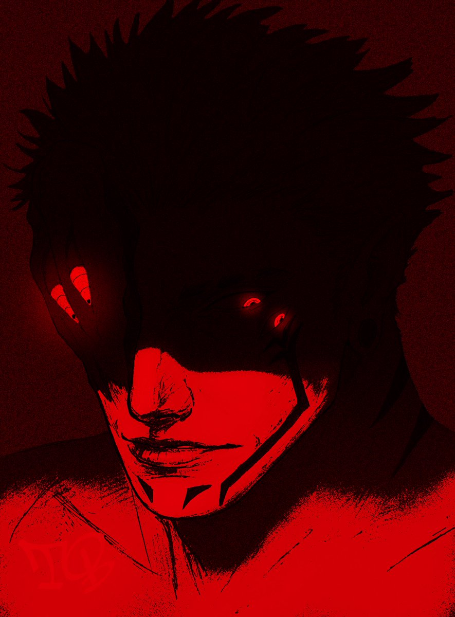 THRONEINBLOOD's tweet photo. I think the creepy version I made deserves to be posted here too… #sukuna https://t.co/N5bSyUgutN