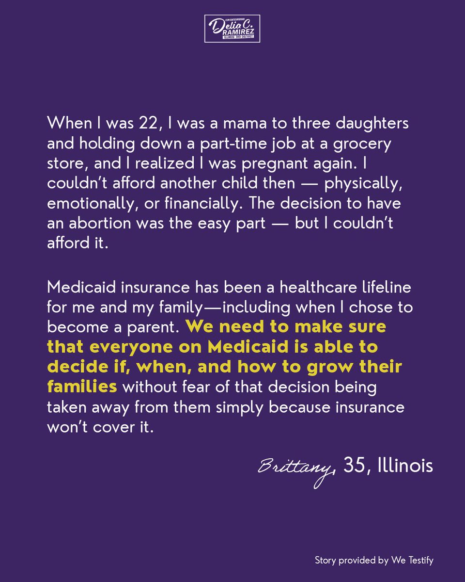 repdeliaramirez's tweet photo. For too long - 50 years - Hyde Amendment has denied us essential reproductive healthcare. Decisions about our well-being and when to access abortion care are healthcare decisions that belong to women and those who can get pregnant.

We MUST pass the EACH Act, repeal the Hyde Amendment, and expand access to comprehensive reproductive care!