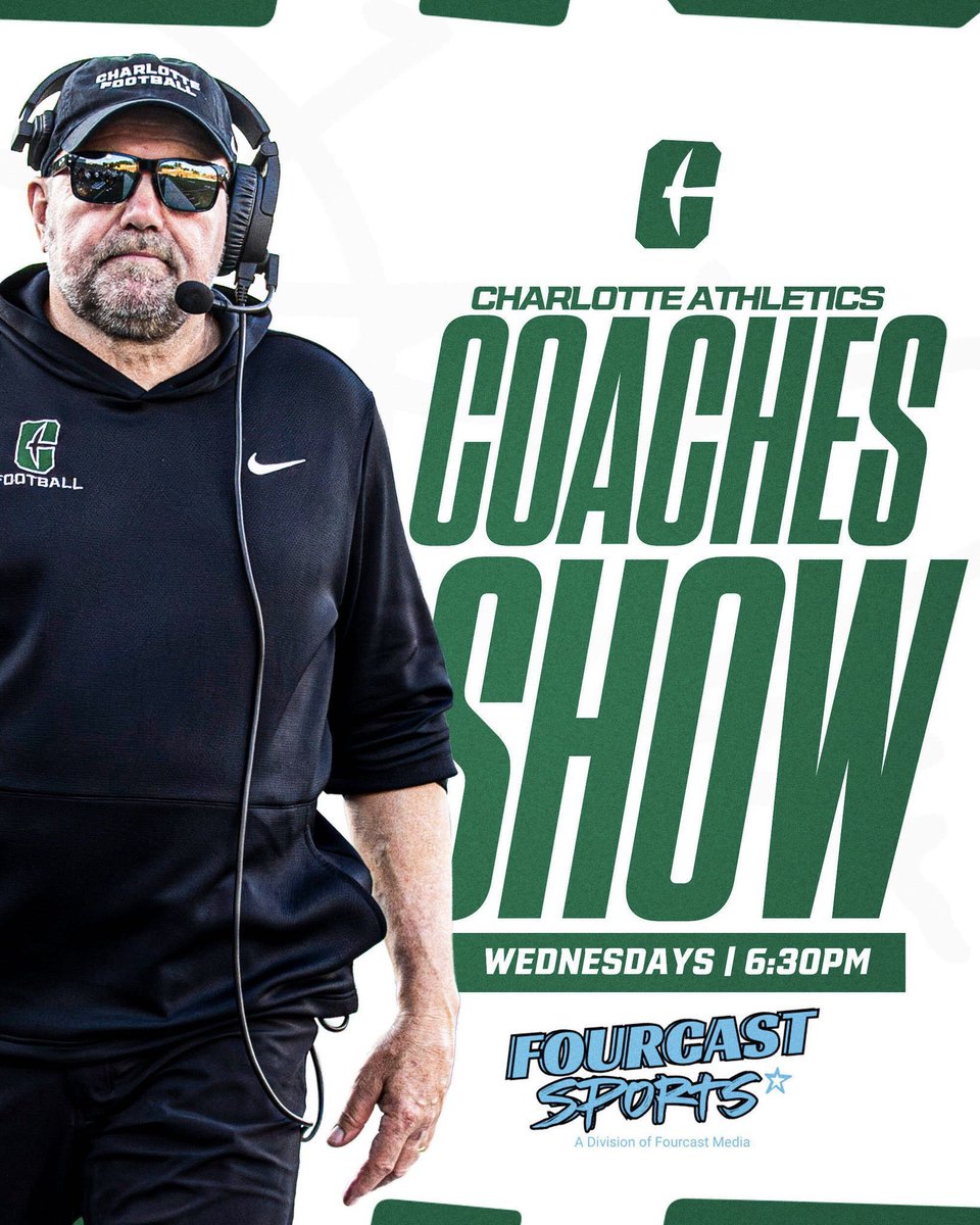 CharlotteFTBL's tweet photo. Tune in to this week’s Coaches Show at 6:30!

Available exclusively on https://t.co/flILYhIjSl and the Charlotte 49ers app

📲 » https://t.co/E9GEBJWZyJ

#BrickxBrick https://t.co/uiI6NyZBXa
