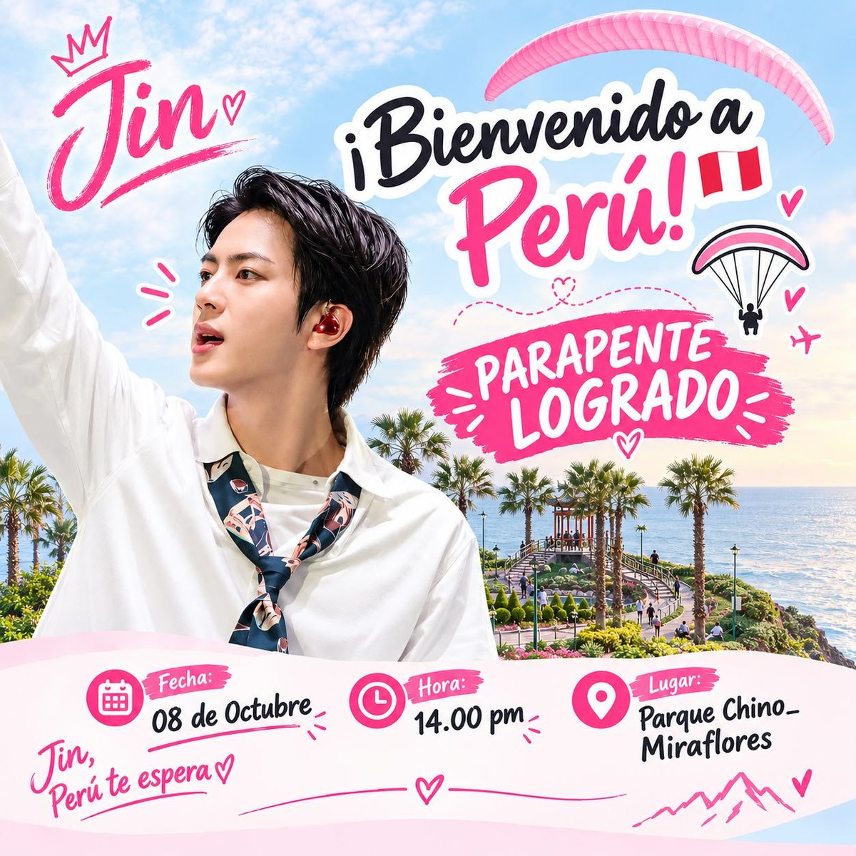ksj_teamperu92's tweet photo. ✨ ¡LO LOGRAMOS! ✨

Gracias por ser parte de este hermoso proyecto
y por sumar un granito de arena para recibir a JIN
con todo nuestro amor. 🩷

¡EL PARAPENTE PARA JIN YA ES UNA REALIDAD! 🪂🐹🇵🇪
¡GRACIAS POR HACERLO POSIBLE! 💕

#JinEnPeru #방탄소년단진 #진 #BTSJIN #JIN https://t.co/GwloOsKlxk