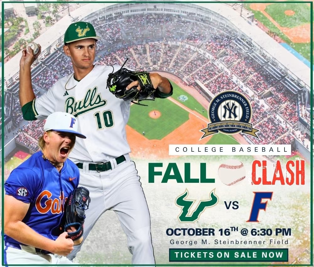 GMSField's tweet photo. One field. Two Florida rivals. All the college baseball energy🤘🐊See you on October 16 for the Fall Clash!

📅 October 16
 ⏰ First Pitch: 6:30 PM
 🎟️ Tickets start at $20

Don’t miss the action! Get your tickets NOW⤵️
🔗: https://t.co/T8x0I1hrMD https://t.co/vgXPFh7PMU