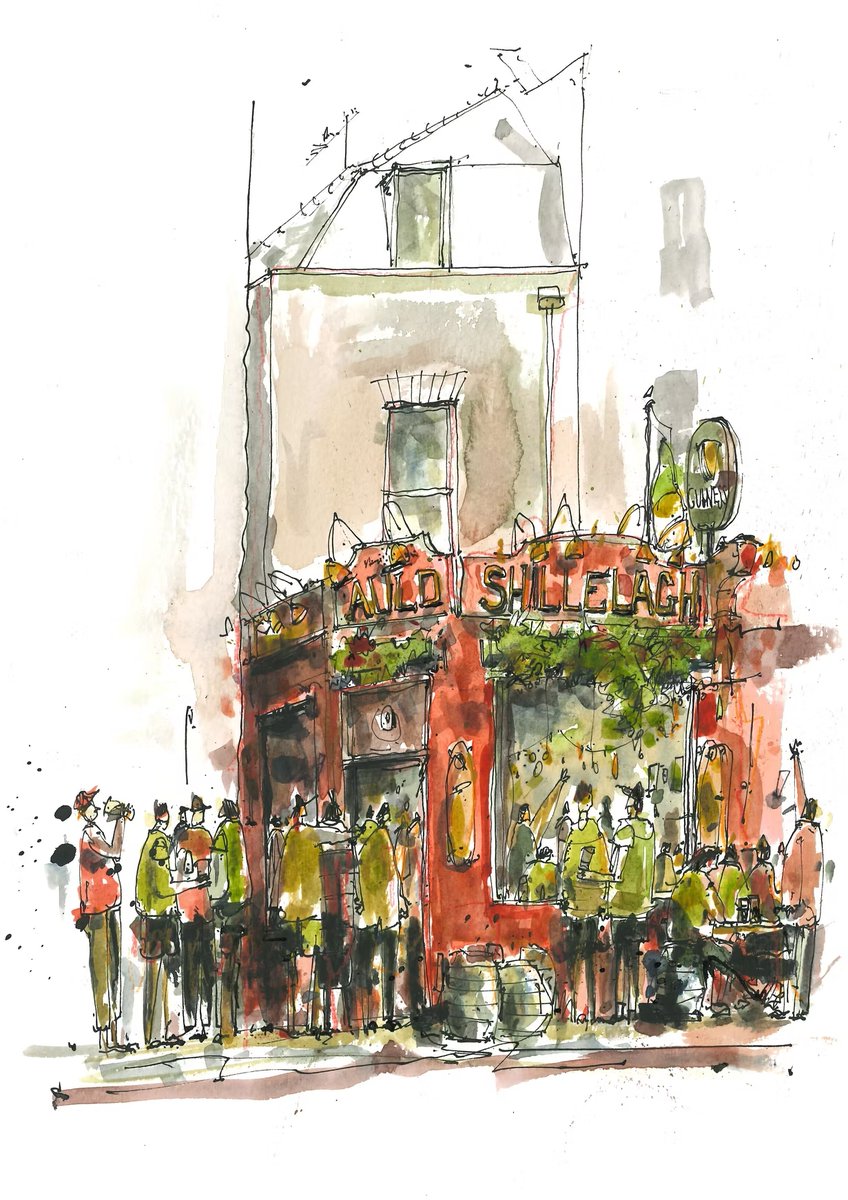 danbillson's tweet photo. two of my favourite pieces from the illustration and print (my current favourite thing) show in london

the auld shillelagh by chris darby. one of my favourite pubs in london and really cool urban sketch

risograph style screen print from edie woolf. https://t.co/cCHf0v2Xn4