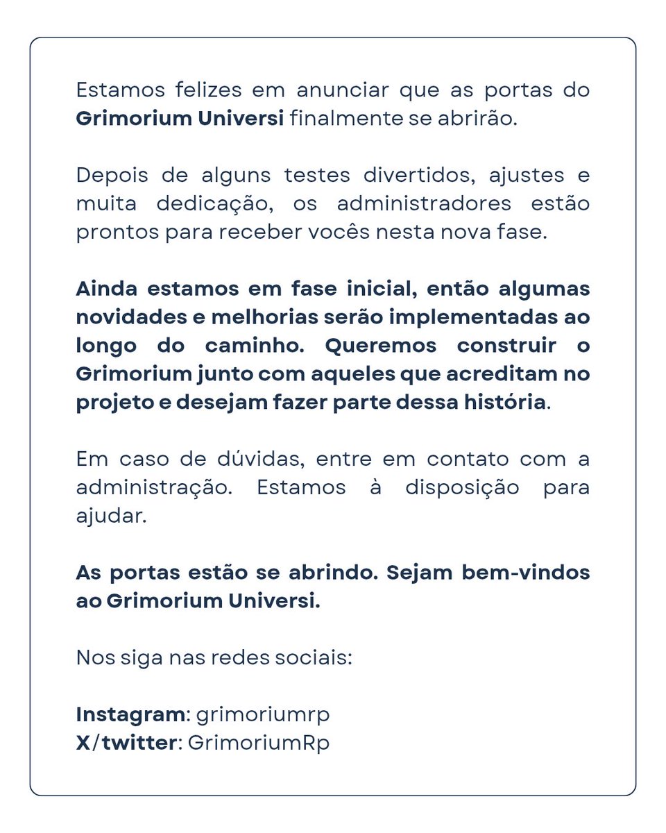 GrimoriumRP's tweet photo. A espera acabou! 🙌 https://t.co/XKuYBZ0NzX