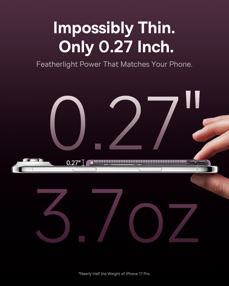 Baseus_Global's tweet photo. The only red on your phone should be the cherry. π
Baseus PicoGo Air AM71, now in Dark Cherry.
Thin enough to just leave on.
Baseus Dark Cherry Collection for iPhone 18 Series
π https://t.co/sRrGighVnc
#Baseus #BaseusPicoGo #BaseusDarkCherryCollection #iphone18promax #burgundy #newtrick #baseuspowerbank