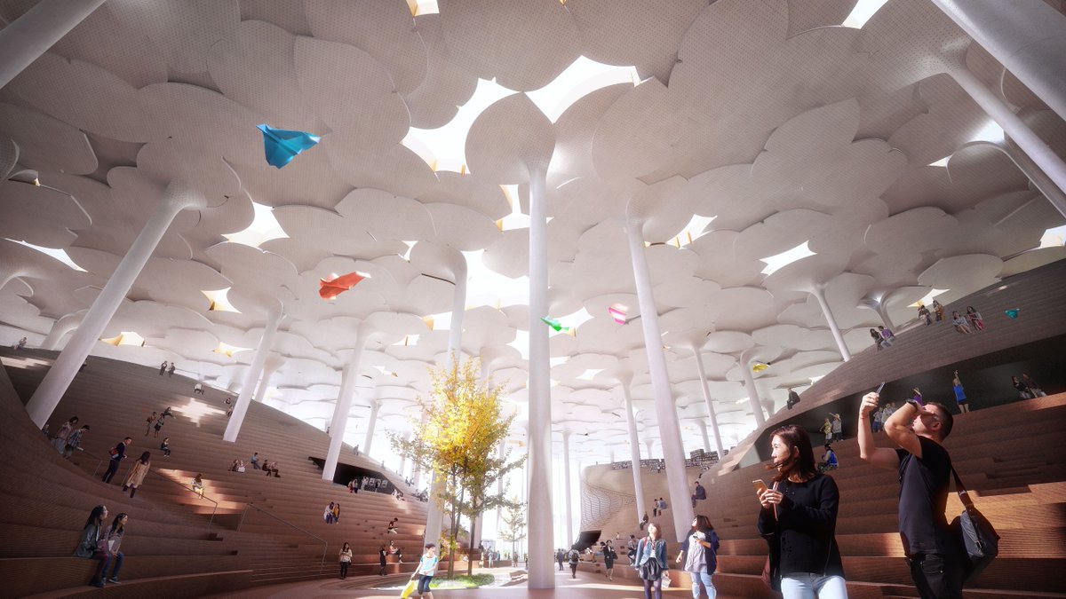 JujiangArt's tweet photo. Creative irregular ceiling components build artistic overhead forms for large-scale public cultural buildings. 
#ArchDesign #InteriorCeiling #CulturalBuilding #PublicLibrary #ArchitecturalDesign https://t.co/ireOqcequr
