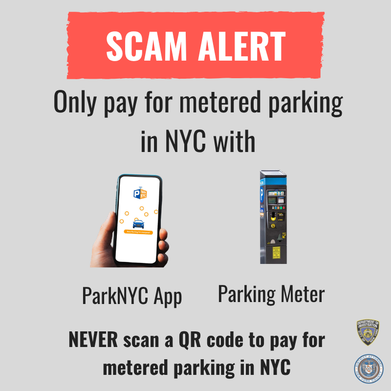 ManhattanDA's tweet photo. “I want to remind everyone that the city does not ask you to scan a QR code when parking.” – D.A. Bragg. We are here to help – anyone who believes they have been the victim of this scam should call us at 212-335-8900. https://t.co/qAEwDYGYzo