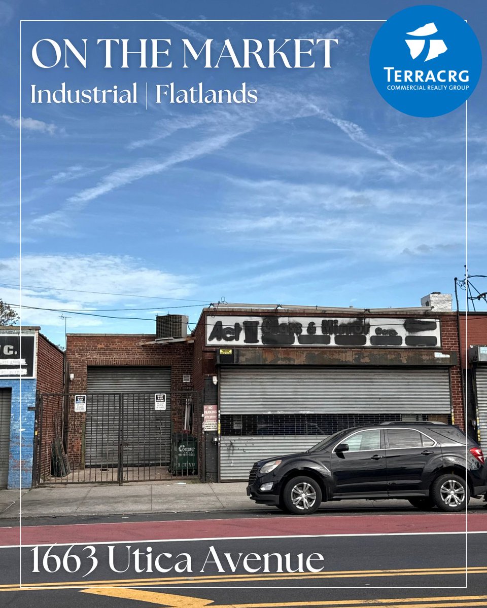 TerraCRG's tweet photo. NEW TO MARKET | FLATLANDS
3,800 SF commercial building for sale in #Flatlands. Please contact Jake Rossein and Maria (Mimi) D'Angelo for more information.

#OnlyBrooklyn® https://t.co/TdUpa02iJx