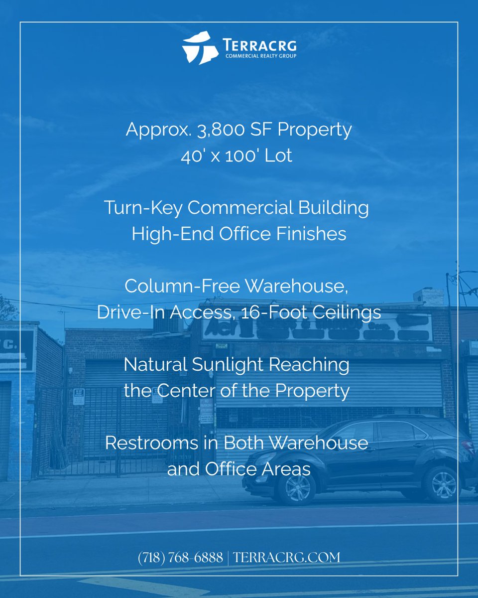 TerraCRG's tweet photo. NEW TO MARKET | FLATLANDS
3,800 SF commercial building for sale in #Flatlands. Please contact Jake Rossein and Maria (Mimi) D'Angelo for more information.

#OnlyBrooklyn® https://t.co/TdUpa02iJx
