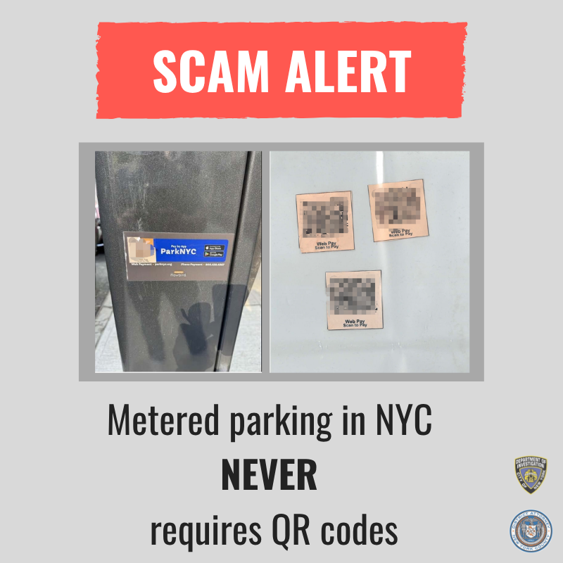 ManhattanDA's tweet photo. “I want to remind everyone that the city does not ask you to scan a QR code when parking.” – D.A. Bragg. We are here to help – anyone who believes they have been the victim of this scam should call us at 212-335-8900. https://t.co/qAEwDYGYzo
