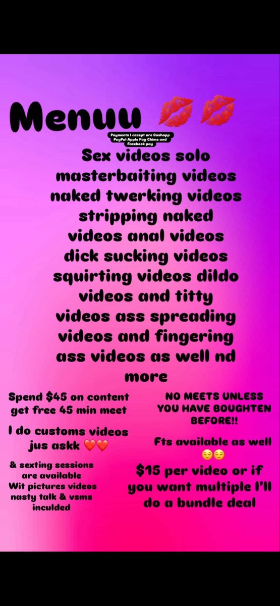 3va2wettt's tweet photo. Here’s my menu dm me to buy bbys I also have girl on girl content as well so lmk bbys #sellingcontent #whosbuying https://t.co/pboxcNwRiY