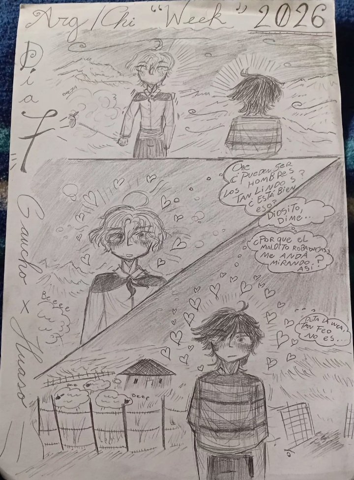 SoloAllertse64's tweet photo. Holaaa, fue muy lindo participar en esta #argchiweek2026 y me da hasta un mini de penita estar terminando la semana. Pero bueno, acá está el día 7: Gaucho x Huaso

#argchi https://t.co/ZtkXbMhy8x