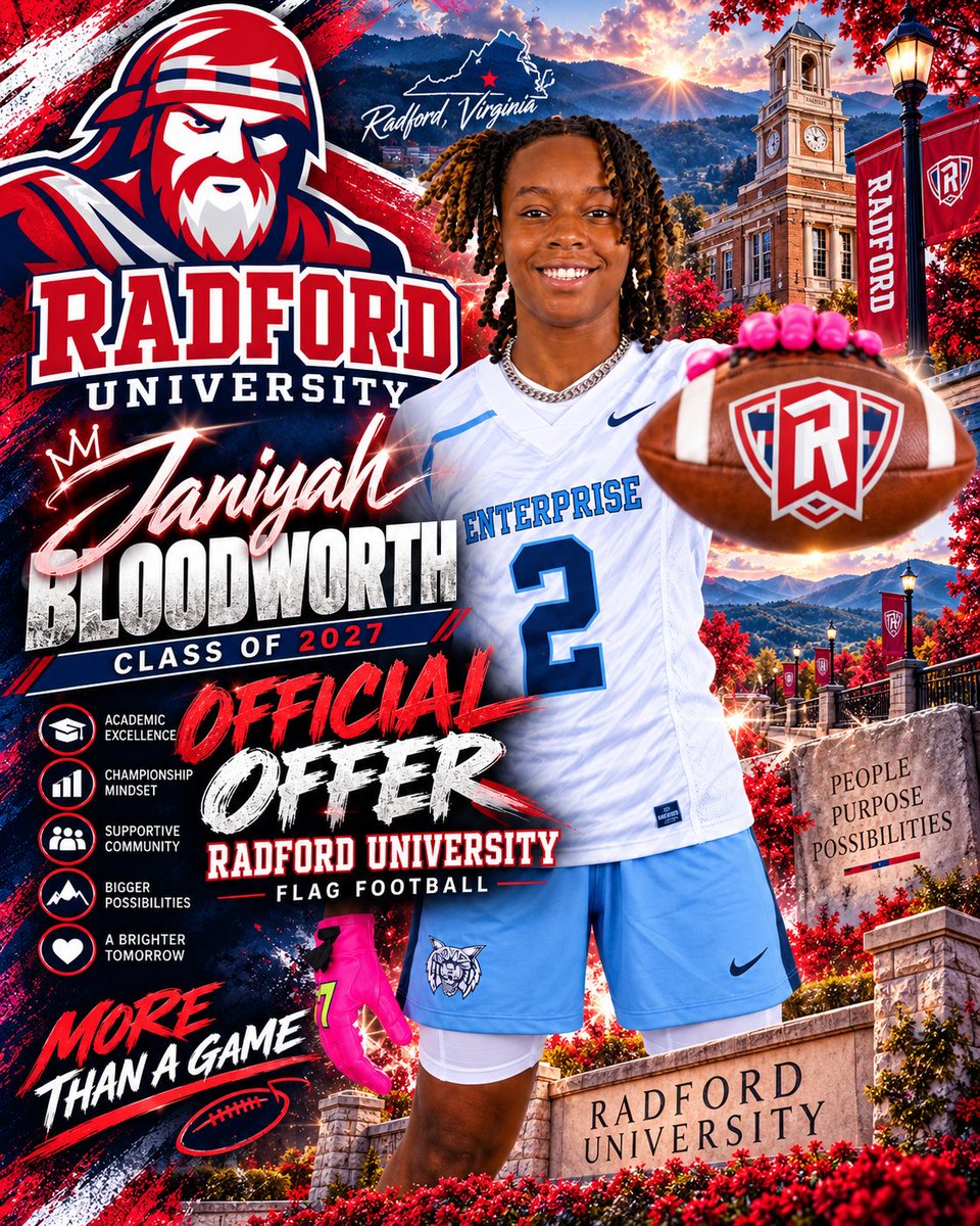 JaniyahBlo7lk's tweet photo. Grateful . Blessed. Working. 🙏🏽🏈

Thank you Coach Antwon Chaney & West Express Ladies Flag for believing in me and supporting my recruiting journey. Excited to officially join West Express and grateful for my Radford University offer! 👑

#WestExpress #RadfordUniversity #Recruit2027 #GirlsFlagFootball