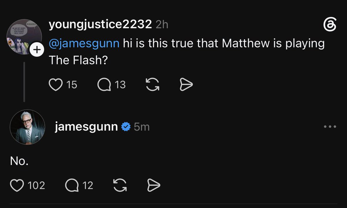 DCdaily's tweet photo. James Gunn confirms Matthew Lillard is not playing The Flash in MAN OF TOMORROW. https://t.co/HoKJAxSZGh