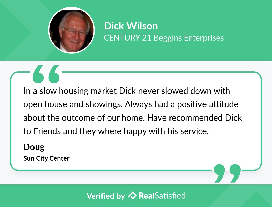 DickWilsonRe's tweet photo. So, this recommendation has put me on cloud nine today.
See my reviews: https://t.co/WNJmCTJGlB
via @realsatisfied https://t.co/DilvmLRWXT