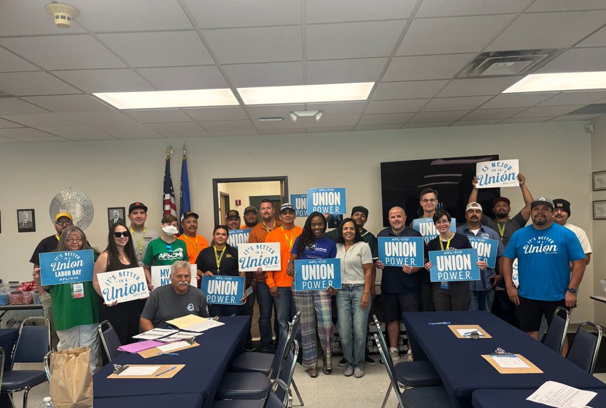 AFLCIO's tweet photo. Across the country, working people are fed up, and they’re showing up in force to help elect candidates who will stand with us, not the rich and powerful.

Our work makes this country and economy run every day, and this November, we’re taking this country back! https://t.co/2WHlsnmsL2