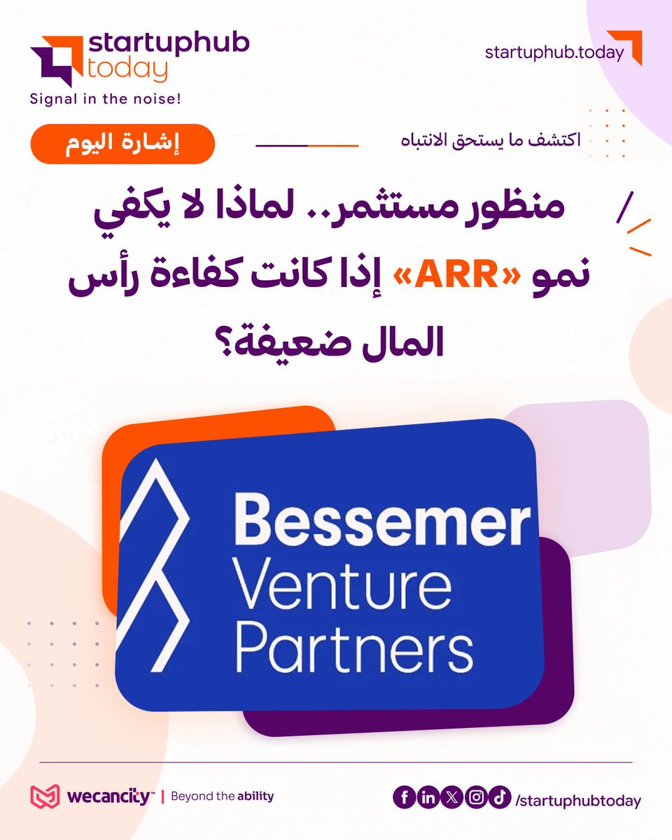 startuphubtoday's tweet photo. منظور مستثمر.. لماذا لا يكفي نمو «ARR» إذا كانت كفاءة رأس المال ضعيفة؟
للتفاصيل https://t.co/y8tu0Am3xT
#البرمجيات_السحابية #SaaS #ARR #كفاءة_رأس_المال #الشركات_الناشئة #الاستثمار #رأس_المال #نمو_الأعمال #CACPayback #NRR #GrossMargin #Bessemer #StartupHub https://t.co/hsgbO8eZGL