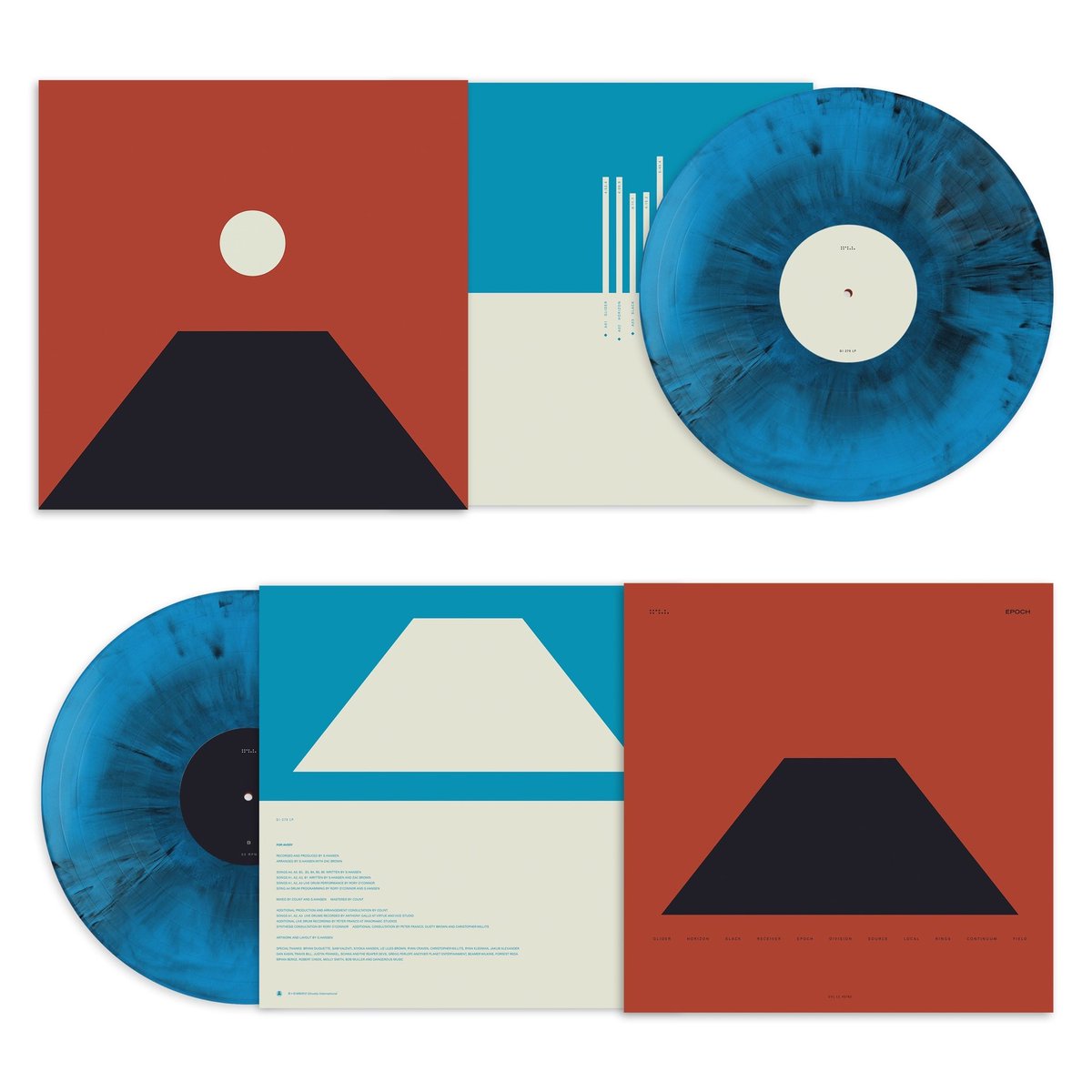 ghostly's tweet photo. Ten years ago today, Tycho released Epoch (GI-279) without warning. The first physical copies to land were slipmats, a placeholder, redeemable for the vinyl once it shipped. 

To celebrate a decade of Tycho's first Grammy-nominated album, the LP is back in a black/blue marble colorway. Link in bio.