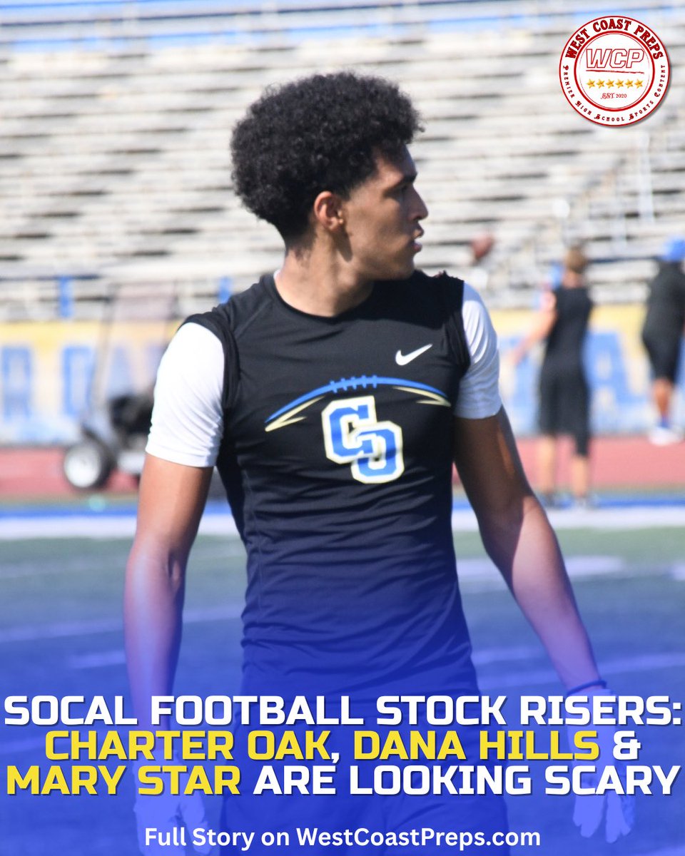 LA__WCP's tweet photo. SoCal football stock risers heading into Week 6🔥

Charter Oak, Dana Hills &amp; Mary Star of the Sea are looking scary 

Story: https://t.co/WnrjOIGcej https://t.co/Hyoyolxlre