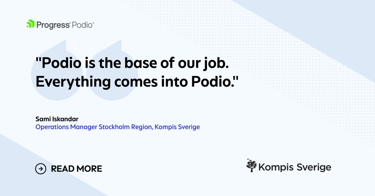 sharefile's tweet photo. From manual processes to nationwide scale. 🚀

Kompis Sverige transformed how it manages events, volunteers &amp; participant engagement with Podio, freeing staff to focus on what matters most: people.

Read the full customer story: https://t.co/4vzYvhhH59 https://t.co/hWHfWPA7yj
