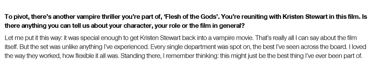 bustedsunsets's tweet photo. "Let me put it this way: it was special enough to get Kristen Stewart back into a vampire movie." - David Schütter https://t.co/UbkKYZwK3t https://t.co/4sfYf2jvgW