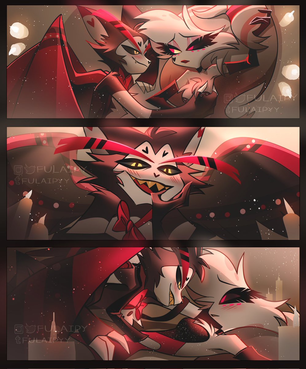 AngelDust499006's tweet photo. “A love story written in shadows, red light, and a little bit of danger ❤️‍🔥”
( Art credit by @fulaipy )
. 
.
.
#hazbinhotel #hazbinhotelfanarts #huskerdust #Angeldust #digitalart #Comicart #ArtistOnTwitter #Itsnotmyartwork https://t.co/enQbyATj8c
