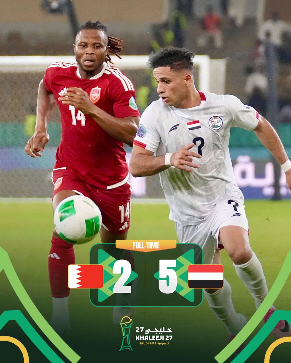 afcasiancup's tweet photo. FT | 🇧🇭 Bahrain 2️⃣-5️⃣ Yemen 🇾🇪

Yemen put on a show to sign off from the Gulf Cup in sublime fashion! https://t.co/1xP5Cq9ca0