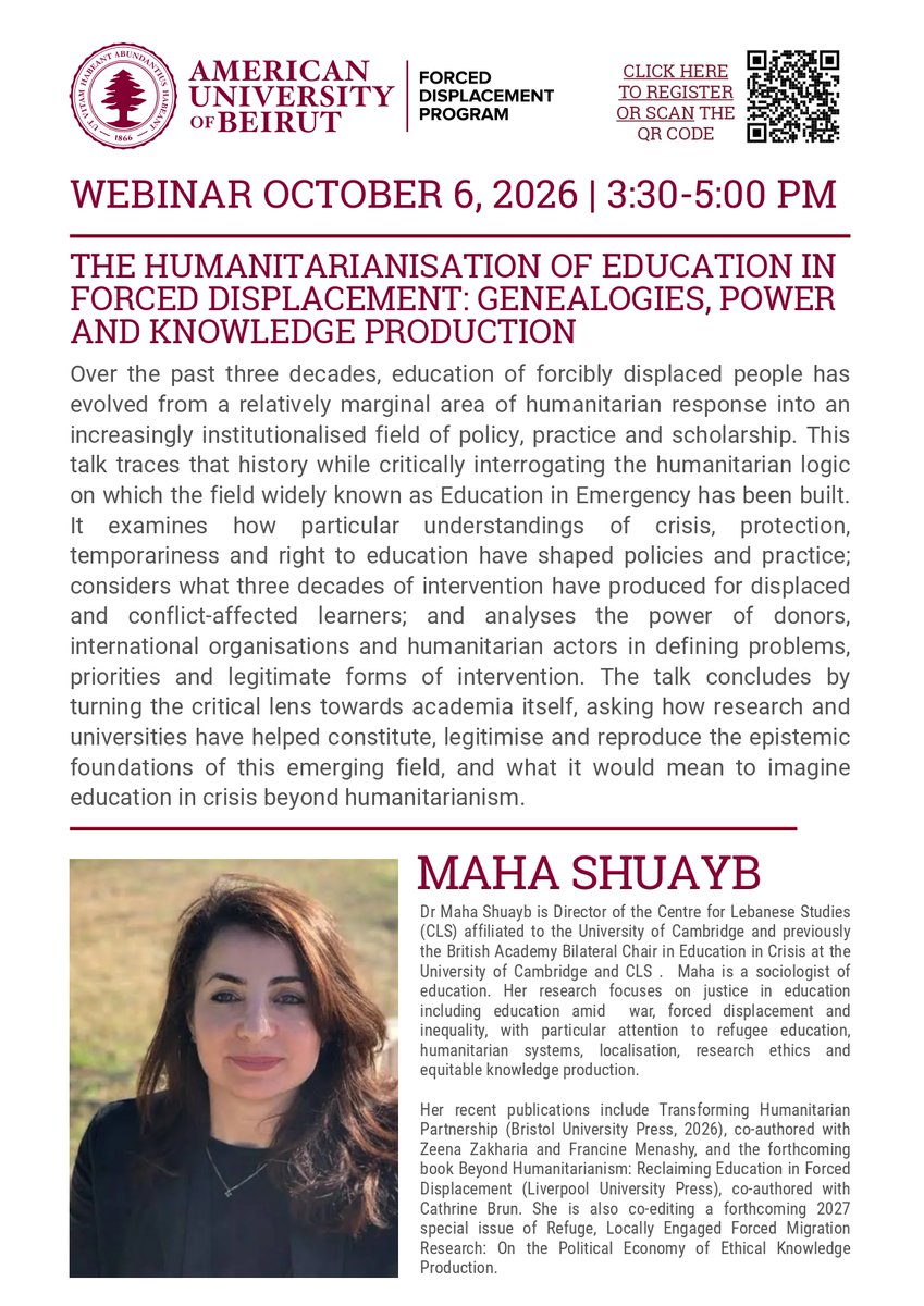 Lerrning's tweet photo. Upcoming Webinar: 𝑻𝒉𝒆 𝑯𝒖𝒎𝒂𝒏𝒊𝒕𝒂𝒓𝒊𝒂𝒏𝒊𝒔𝒂𝒕𝒊𝒐𝒏 𝒐𝒇 𝑬𝒅𝒖𝒄𝒂𝒕𝒊𝒐𝒏 𝒊𝒏 𝑭𝒐𝒓𝒄𝒆𝒅 𝑫𝒊𝒔𝒑𝒍𝒂𝒄𝒆𝒎𝒆𝒏𝒕: 𝑮𝒆𝒏𝒆𝒂𝒍𝒐𝒈𝒊𝒆𝒔, 𝑷𝒐𝒘𝒆𝒓 𝒂𝒏𝒅 𝑲𝒏𝒐𝒘𝒍𝒆𝒅𝒈𝒆 𝑷𝒓𝒐𝒅𝒖𝒄𝒕𝒊𝒐𝒏 happening on October 6, 2026 from 3:30–5:00 PM. https://t.co/IlYQgCKyL3