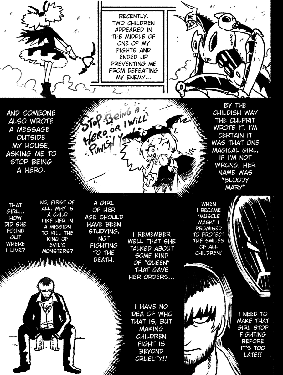 wanderjegson's tweet photo. Magical Girl versus Masked Hero versus Giant Robot 3: -Masked Hero's side- (1/2) https://t.co/SIlRddg0i4