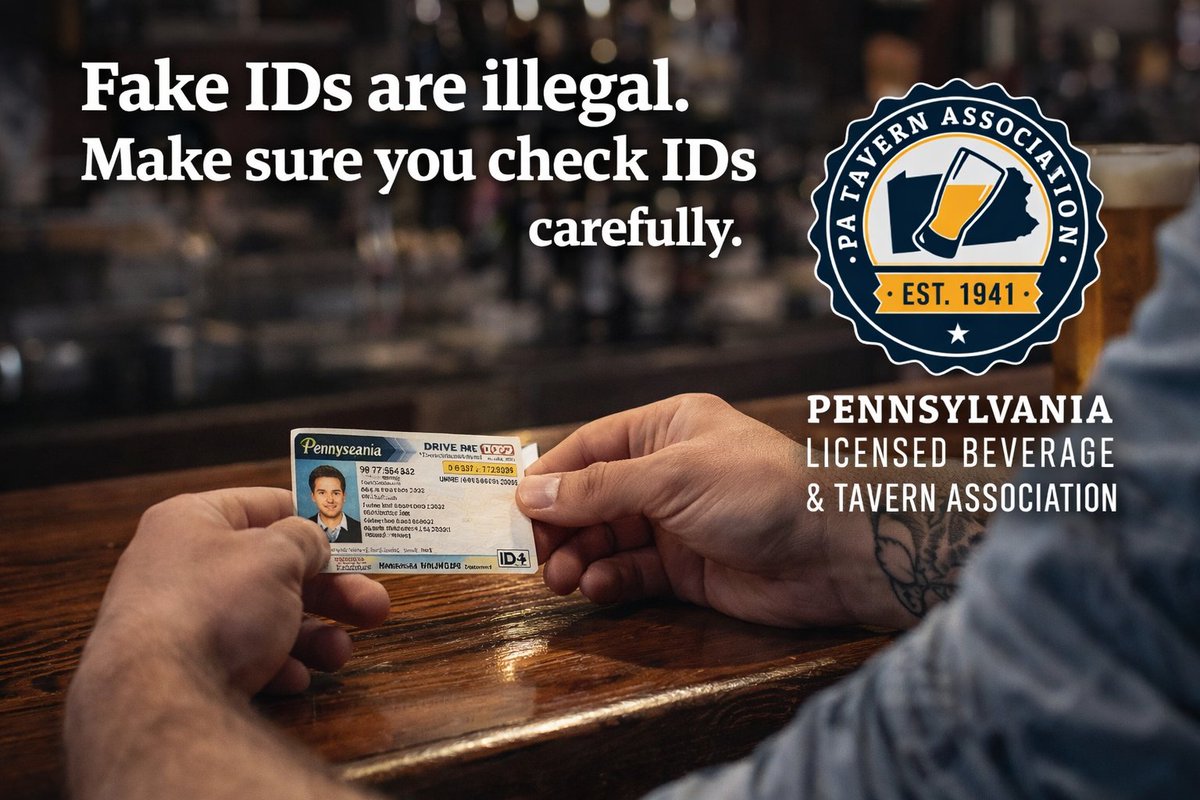 TavernPa's tweet photo. Protect your establishment and community. Check IDs carefully. Don't serve minors. #PaTaverns #PaRestaurants #Pennsylvania #Bars #Taverns #Restaurants https://t.co/lLTRiD05dC