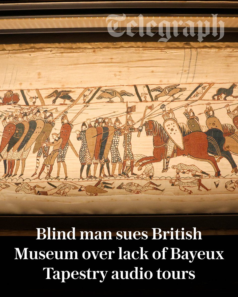 Telegraph's tweet photo. A blind man has taken legal action against the British Museum over a lack of audio guides for the Bayeux Tapestry exhibition.

Law firm Leigh Day has sent a letter to the museum, arguing that it failed to comply with the Equality Act, on behalf of Dr Yusuf Ali Osman.

🔗 https://t.co/rIJqi1Jfb0