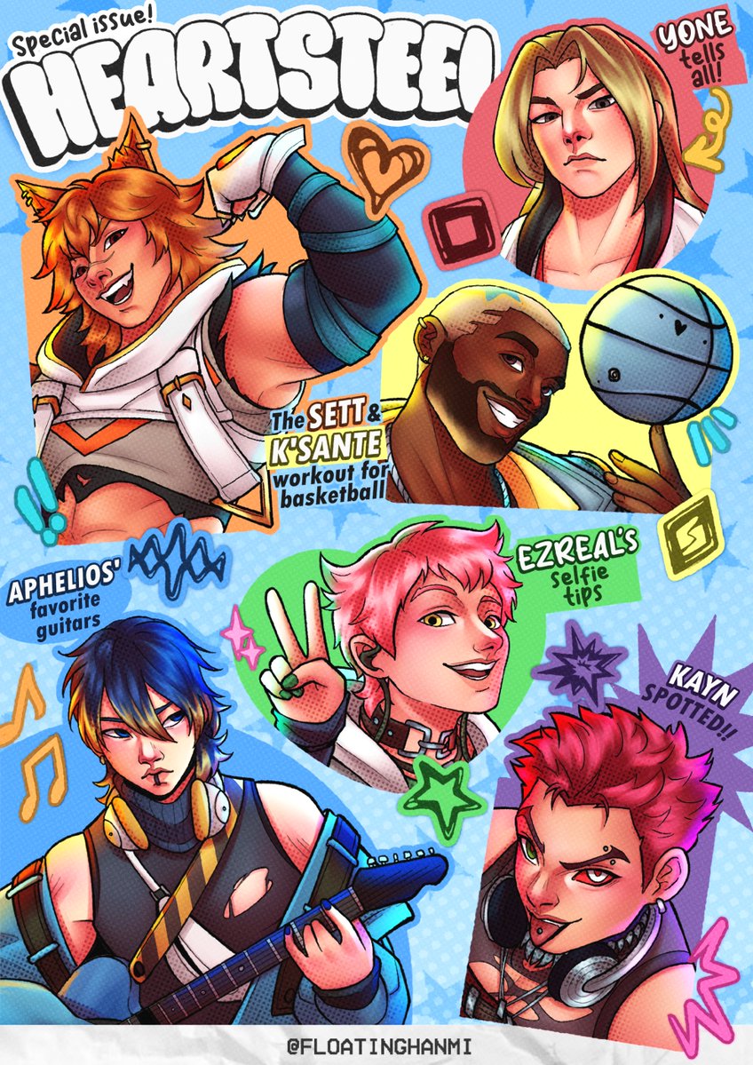 floatinghanmi's tweet photo. HEARTSTEEL magazine ⭑｡𖦹°‧  

#heartsteel #fanart #leagueoflegends #sett #yone #ksante #ezreal #aphelios #kayn https://t.co/88wdSP1WTy