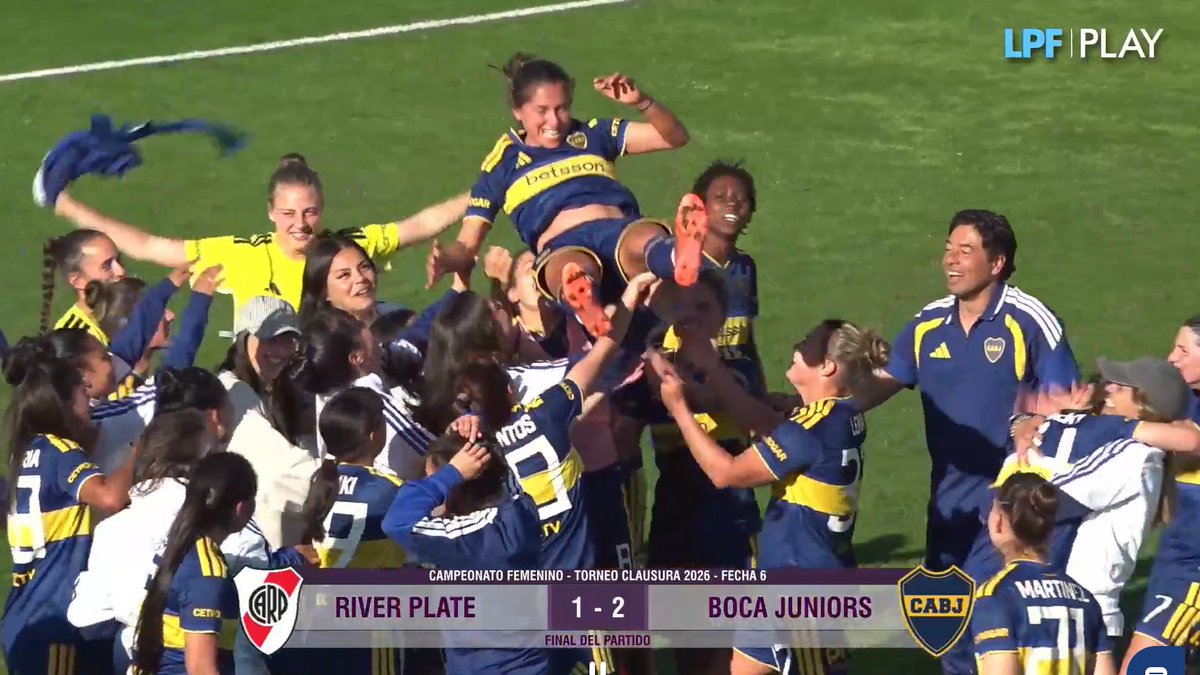 BocaFutFemenino's tweet photo. GANÓÓÓÓÓÓÓÓÓÓÓÓÓ BOCAAAAAAAAAA.

Las Gladiadoras se quedan con el #SuperclásicoFemenino

Los goles xeneizes los hicieron Lema y Ojeda.

Imagen: LPF Play https://t.co/tm4C7FiRs5