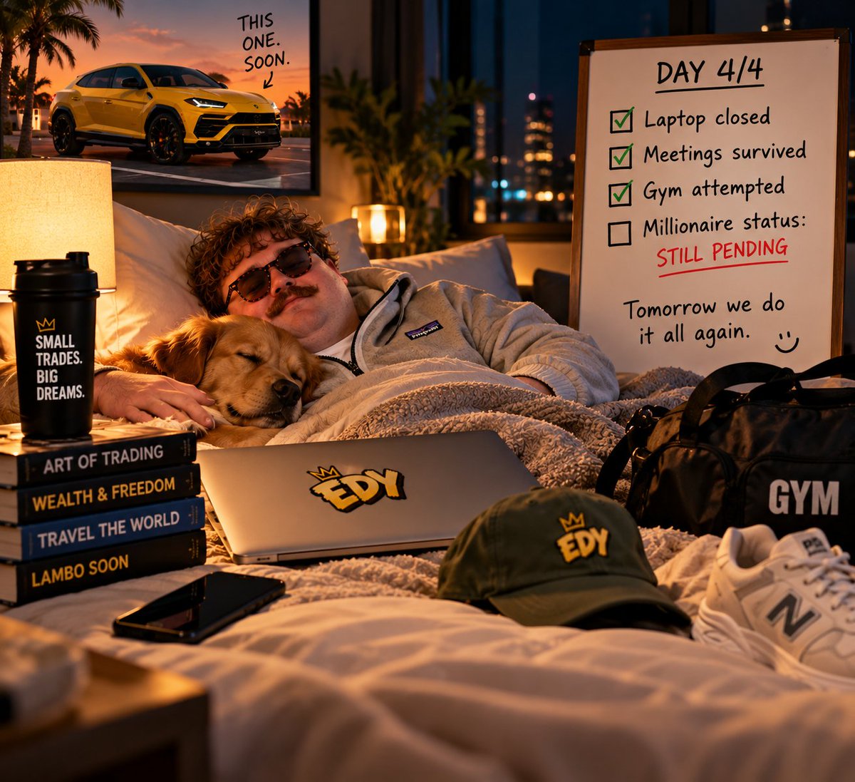 Edyonsol's tweet photo. 9:57 PM.

Laptop closed.
Meetings survived.
Gym attempted.
Millionaire status: still pending.

Tomorrow we do it all again. ☕

Because corporate life is temporary.
The dream isn’t.

Good night from EDY. 🫡

$EDY https://t.co/vsZdI29DHk
