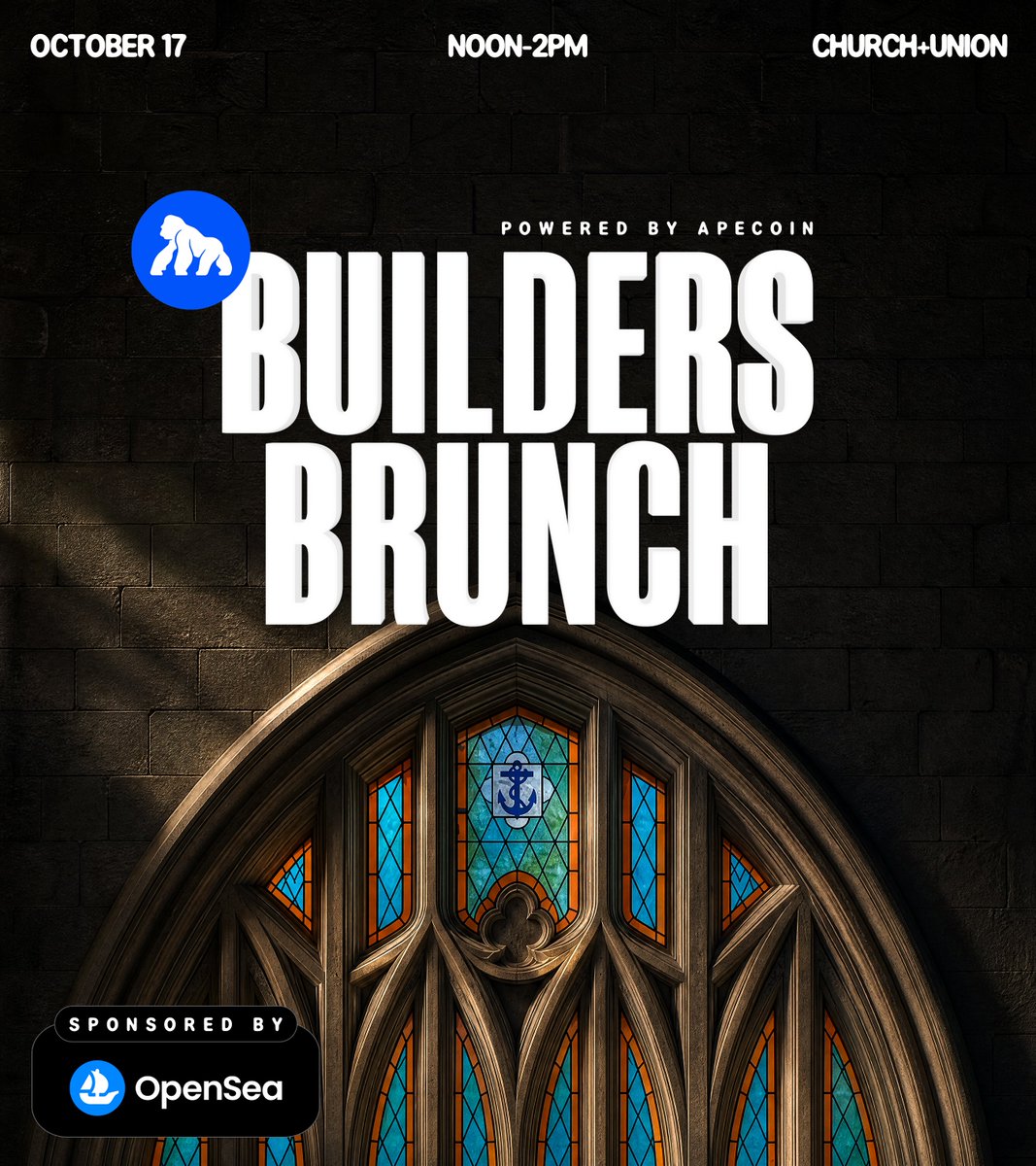 BoredApeYC's tweet photo. Builders Brunch at Church and Union.

Bringing together builders from across the Club for brunch, new connections, and conversations about what you’re building.

Capacity at the Builders Brunch is limited.
https://t.co/F6uafeDFTP

If you don’t make it off the waitlist, please join us Friday during the Builders Dockside in a dedicated section at Muddy’s to connect with fellow builders before ApeFest.
