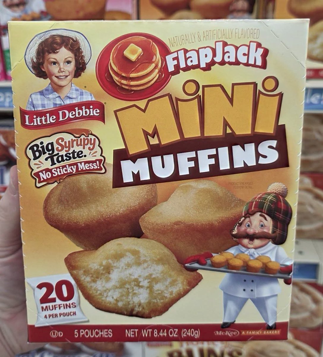 snackolator's tweet photo. New Little Debbie FLAPJACK Mini Muffins (https://t.co/edJQXoLKez) are arriving in stores and this went *immediately* into the cart! 🥞

Spotted at Woodman's but they'll be everywhere and Walmart Link above will help to see if your local stores got them yet.

You trying these? https://t.co/TM9BSPxqea