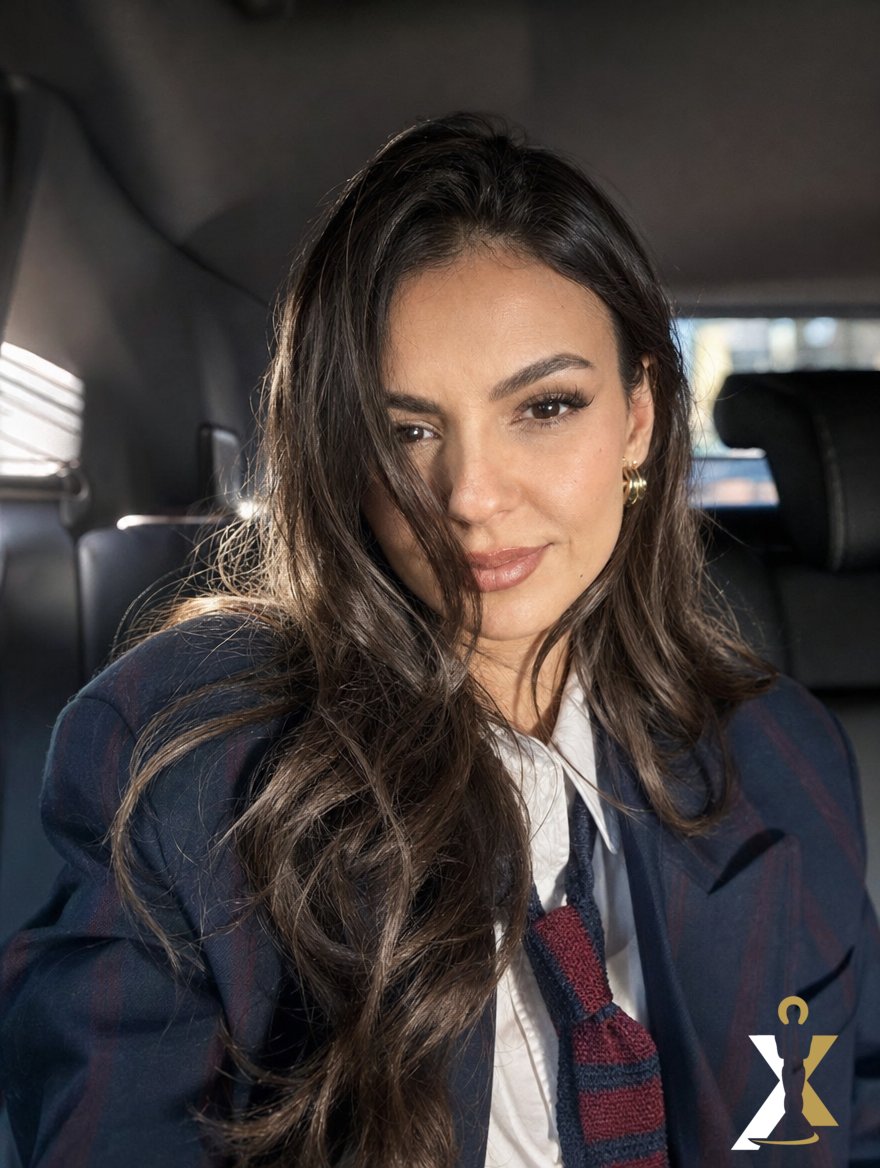 hollywoodboxuk's tweet photo. The best portraits are the ones taken in a parked car between two appointments — no crew, no lighting, just a phone and thirty seconds. Do you know who this is?

#hollywoodbox #aiart #editorialportrait #candidstyle #carselfie https://t.co/MILfWAMsA7