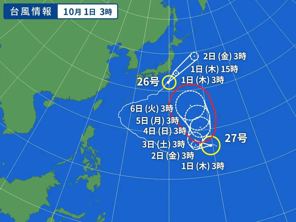 Yahoo_weather's tweet photo. 【台風27号　CHOI-WAN（チョーイワン）が発生】
この台風は今後、マリアナ諸島を西よりに進んだ後、進路を北よりに変える見込みです。
今後の情報にご注意ください。 https://t.co/pdcXR2N35q