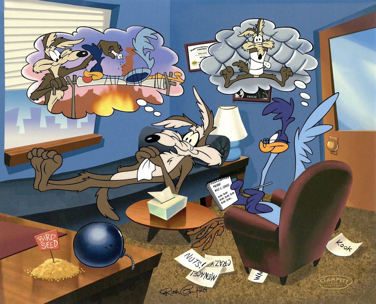 Milkshart_Axo's tweet photo. I love this drawing by Ruth Clampett, like okay Wile Graham Coyote and Hannibal Runner #wileroad #looneytunes https://t.co/uUcW6PIWRJ