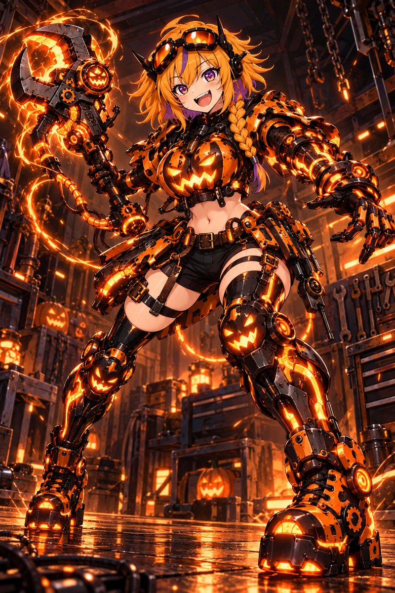 arkd3v's tweet photo. PromptD3v: Spooky Upgrade Roulette 🎃⚙️

Feed in your character sheet and let fate choose one classic Halloween monster as their upgrade theme.

The result should be a true monster-inspired upgrade, transformation, alternate form, or power-up, not just a normal Halloween costume.

🦇 One randomly selected monster theme
👻 Keep the character recognizable
⚙️ Integrate the theme into their outfit, armor, body, powers, weapons, tech, magic, or effects
🎭 Pose and expression are randomly selected to suit the character shown in the reference sheet
🖼️ Full-body illustration
📐 2:3 aspect ratio

Vampire? Werewolf? Ghost? Mummy? Witch? Skeleton? Jack-o’-Lantern?

Spin the roulette and see what your character becomes.

#PromptD3v #Artd3vAI #AIArt #AIイラスト #OC #OriginalCharacter #Halloween #SpookySeason #CharacterDesign #MonsterDesign #ArtChallenge #Halloween2026