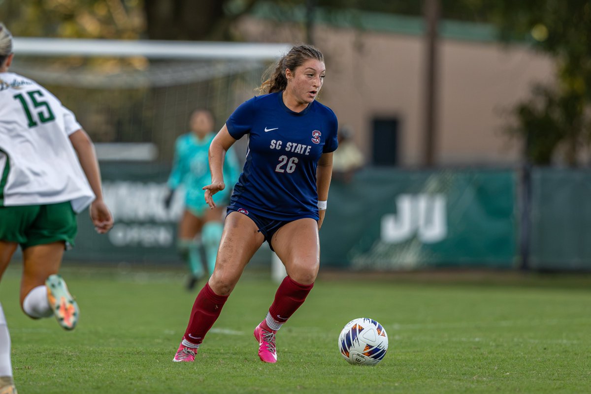 StateSc95741's tweet photo. Women’s Soccer Falls to Hampton. For complete release visit https://t.co/6qcea5fZOi
SC State Statistical Leaders
Shots: Aaliyah Silver      — 2
Shots on goal: Silver — 1
Saves: Jada Gittings      — 3
Minutes in goal: Gittings — 90
Team saves: 3
Final: Hampton 1,  SC State 0 https://t.co/Du43OTSqCL