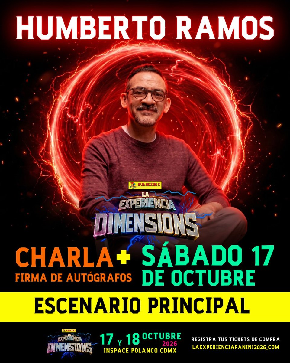 PaniniComicsMx's tweet photo. ¡Un gigante del cómic llega a Dimensions! 🖊️ @ramosland nos acompaña este sáb 17 de oct con firma de autógrafos y charla. Prepara tus cómics y revisa el cartel oficial para los horarios. 👀 🎟️ Registra tu ticket: https://t.co/iHOf49V0z4 #Dimensions2026 https://t.co/gm4PGg45Uh