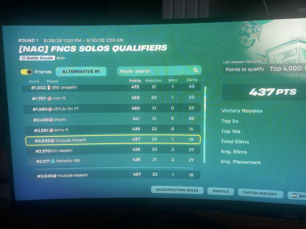 kadezfv's tweet photo. Qualed round 2 of solo fncs. 
Best GeForce now player 🏆 https://t.co/m4Z12rvSrv
