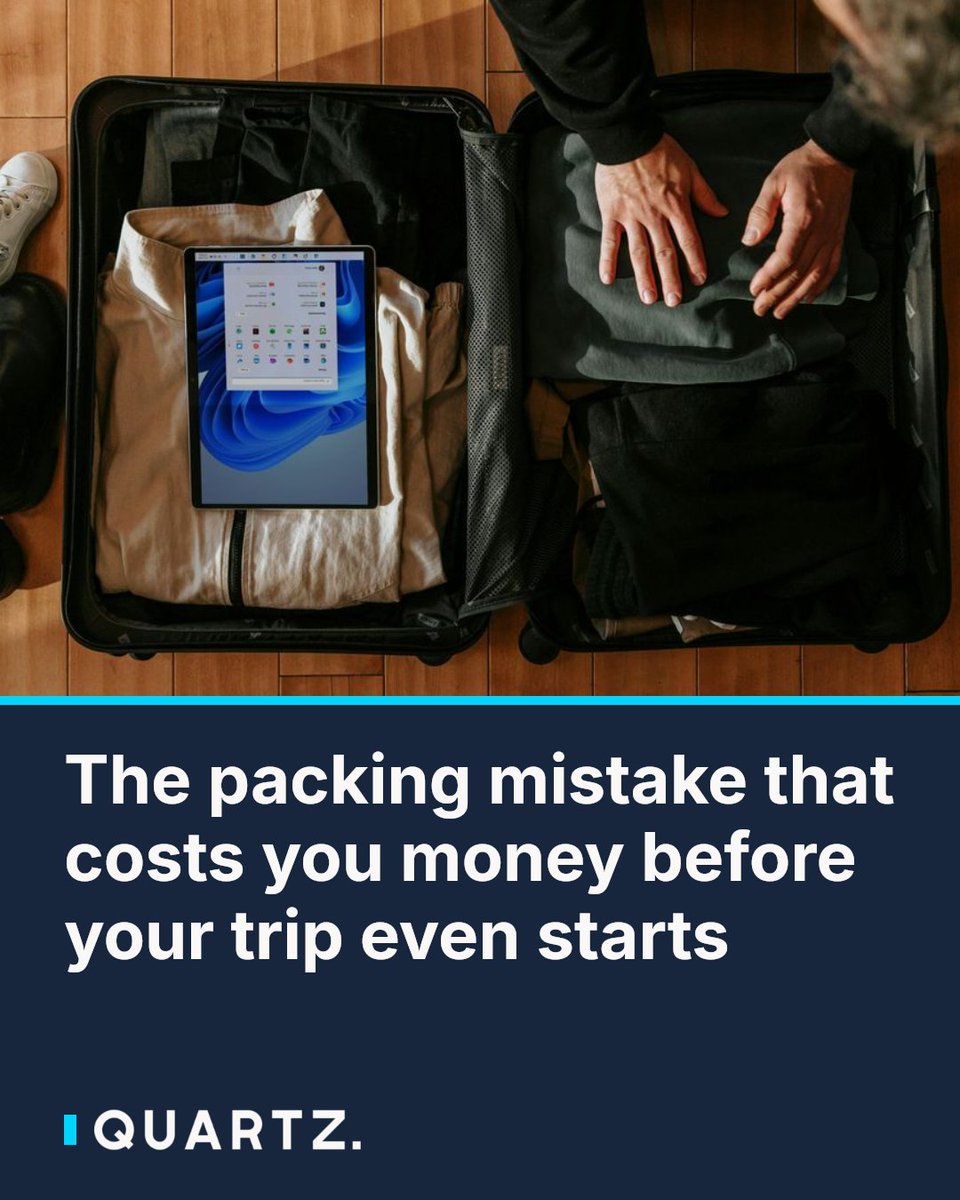 qz's tweet photo. The packing mistake that costs you money before your trip even starts
One packing list doesn't fit every vacation — and confusing a beach trip with a cruise or road trip is how you end up with overweight bag fees or an overpriced phar
#PackingTips #VacationPlanning #TravelSmart https://t.co/6bUo4os5lA