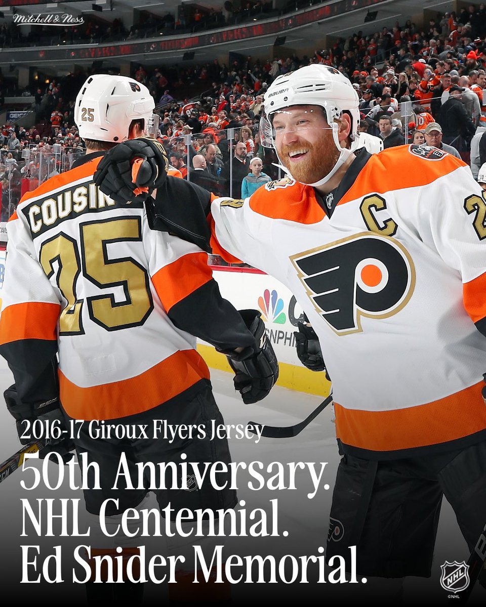 mitchell_ness's tweet photo. The Longest-Serving Captain in Flyers History.

This jersey comes from 2016-17, the franchise’s 50th anniversary season, worn in gold trim with a tribute patch to founder Ed Snider, who had passed away that same year: “A Flyer Forever.”

https://t.co/LeZjrI71NH @MNFlagshipStore https://t.co/Dj4Sq6YpQX