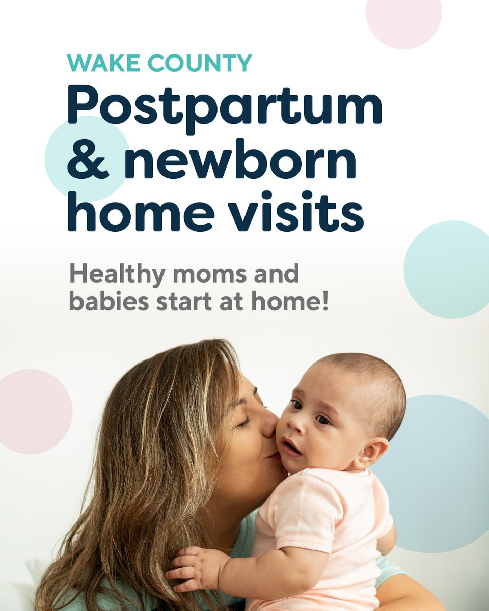 WakeGOV's tweet photo. Calling all eligible postpartum mothers! 📣

Wake County Maternal and Child Health offers no-cost postpartum and newborn home visits through the Wake County Maternal Health Home Visiting Program. 

Get the care you and your baby need, right in the comfort of your home! 

Learn more ➡️ https://t.co/OETz2WrJph