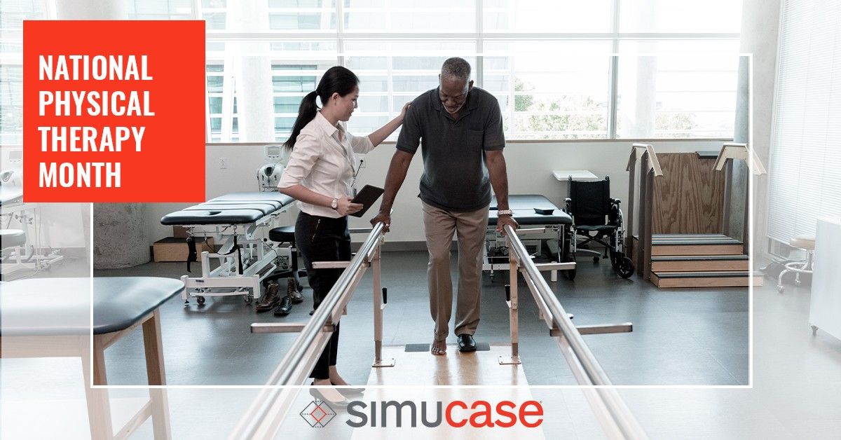 Simucase's tweet photo. During #NationalPhysicalTherapyMonth, Simucase celebrates all the ways PT and PTA students educate to help improve the lives of their patients. Want to learn more? Check out our video library at https://t.co/rmPusmJmQs! https://t.co/aSaBp83z9v