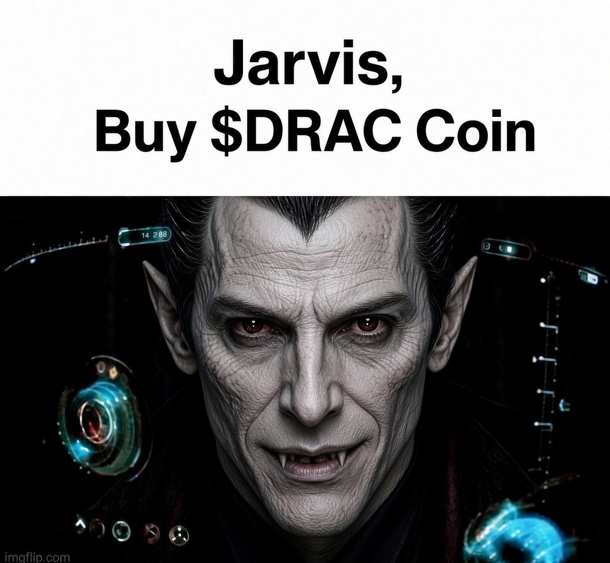DraculaOnSol_'s tweet photo. Jarvis, Buy $DRAC Coin

CA:
F4dT9LGxQGsUH3kQm89wfi9Fi86azV5ZvqEFNqJopump https://t.co/kClwx7ZGWP