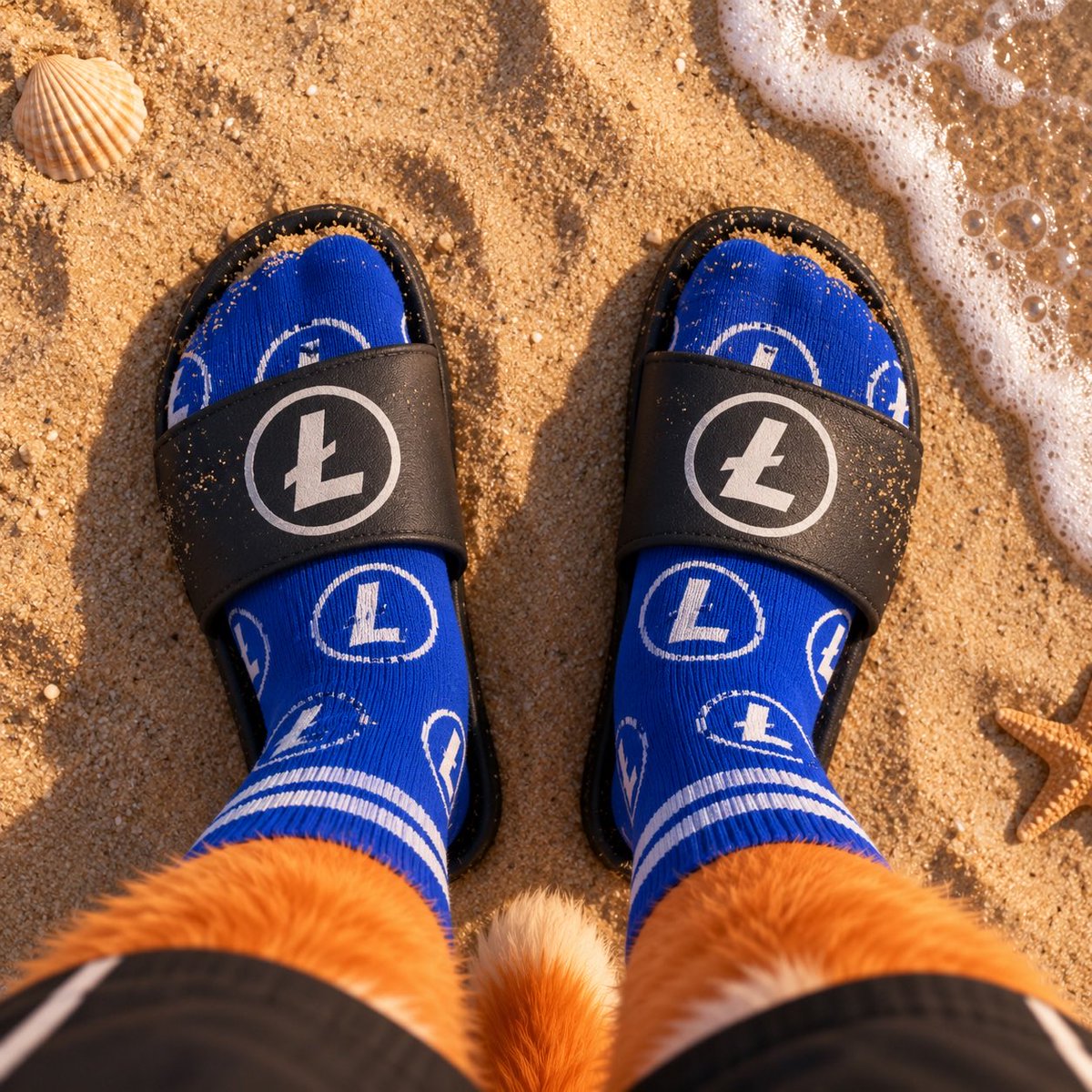 JumpToBTC's tweet photo. @litecoin sock it to me beach 😼🧦
I came for Litecoin.
Stayed for the socks.
MEWM. Ł🐾 https://t.co/WbDSKbw04P