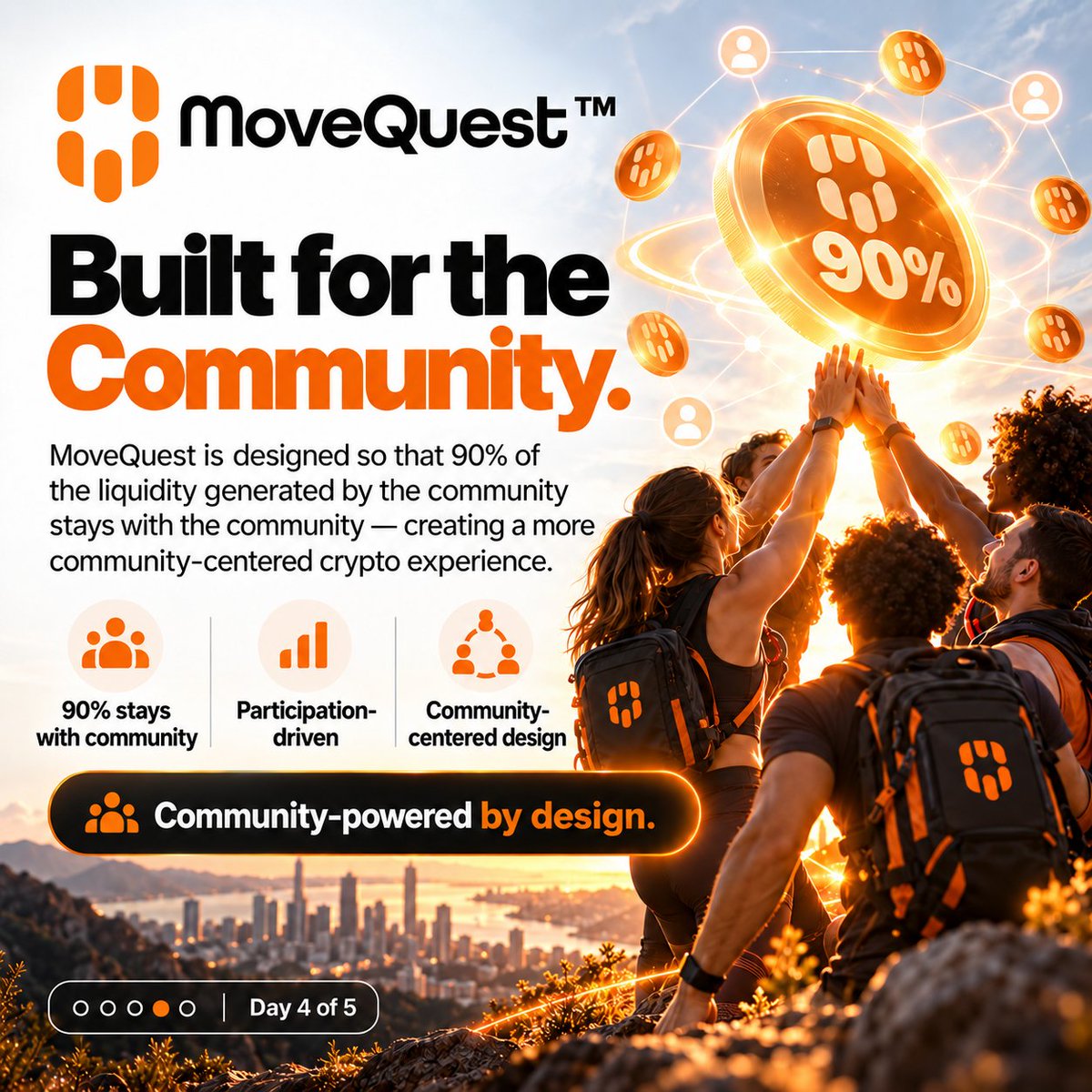 MoveQuestMQT's tweet photo. Day 4 — Built for the Community.

🟠 “Community-driven” should mean more than an active group chat. The economics deserve a closer look, too.

Where do ecosystem contributions go? What do they support? How does participation connect to the infrastructure people use?

MoveQuest’s April 2026 litepaper states that “90% of transactions support the ecosystem and liquidity.” It also describes ecosystem contributions from activities such as PoPA submissions, mining claims, and dock-slot unlocks as part of its liquidity-support model. 

That puts a specific idea behind the community message: participation is designed to help support the ecosystem itself.

For crypto users, that’s a reason to examine the mechanics—not just the marketing.

Understand the contribution model. Read the documentation. Look at how activity, rewards, and liquidity support fit together.

The 90% figure is not a 90% return, a payout rate to holders, or a guarantee of token performance.

The conversation is about how an ecosystem is supported—not a promise about where its price goes next.

What does “community-driven” need to mean for you before it becomes more than a slogan?

#MoveQuest #MQT #CryptoCommunity